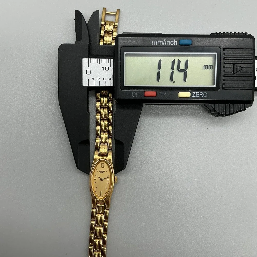 Vintage Pulsar Womens Watch 11mm Oval Dial Gold Tone V220-6190 New Battery 5